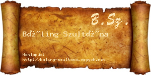 Báling Szultána névjegykártya
